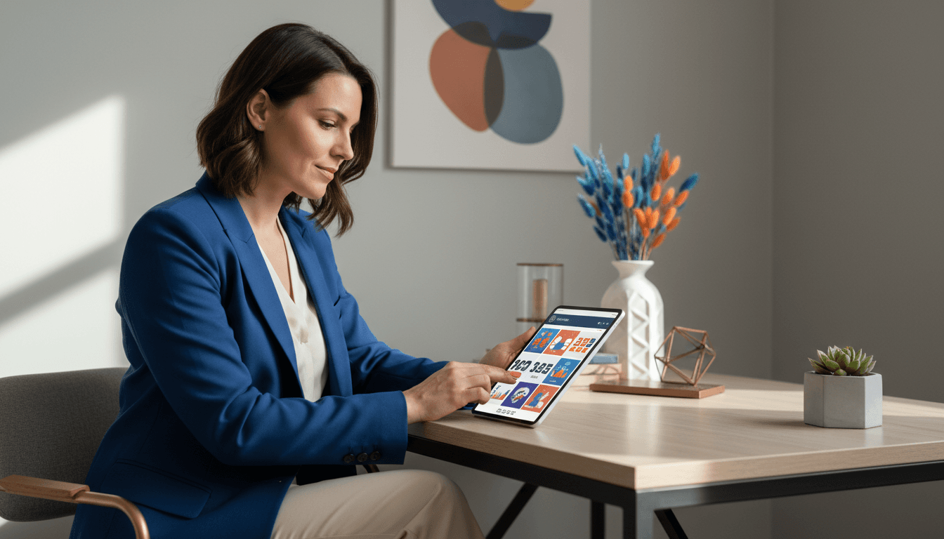 Marketing professional reviewing social media content strategy